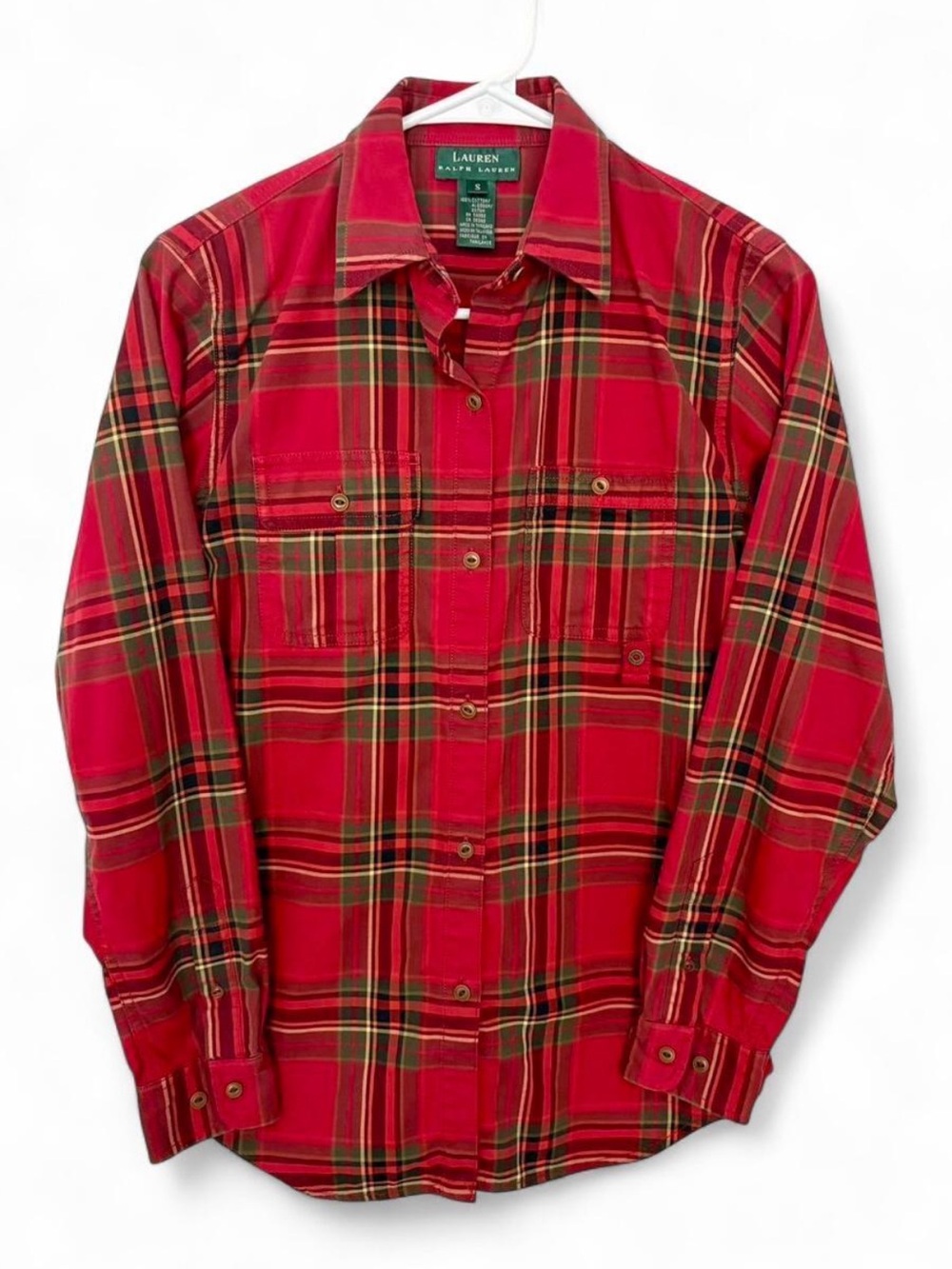 Lauren Ralph Lauren Women's Plaid Button Down Long Sleeve Shirt Small Utility